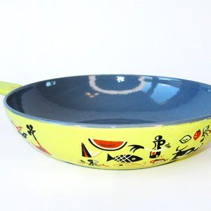 ADORABLE AND RARE! 1952 Descoware Robert Markley yellow skillet 17cm in EUC